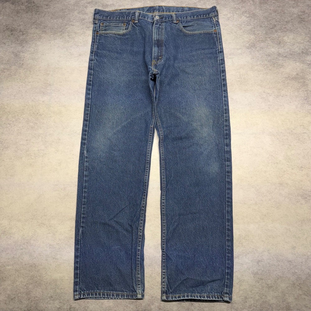 Levi's‎ 505 Mens 38x32 Blue Regular Fit Straight Leg Denim Jeans Streetwear